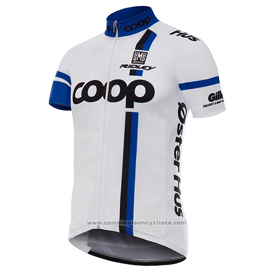 2017 Maillot Cyclisme Coop Blanc Manches Courtes et Cuissard
