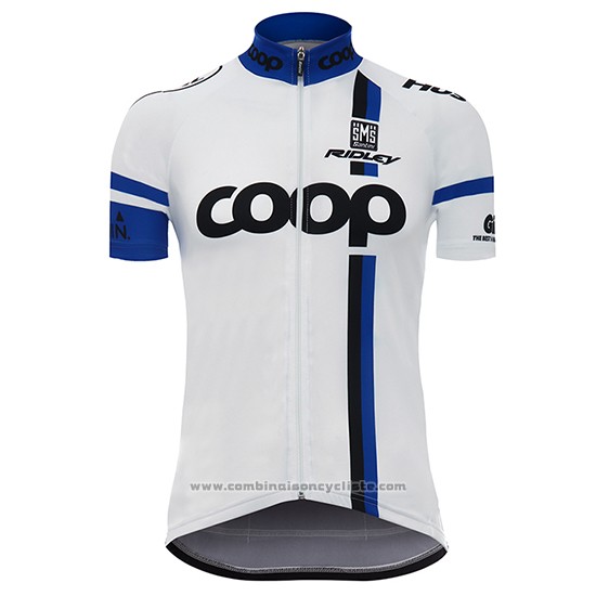 2017 Maillot Cyclisme Coop Blanc Manches Courtes et Cuissard