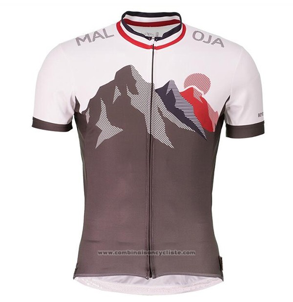2017 Maillot Cyclisme Maloja Marron Manches Courtes et Cuissard