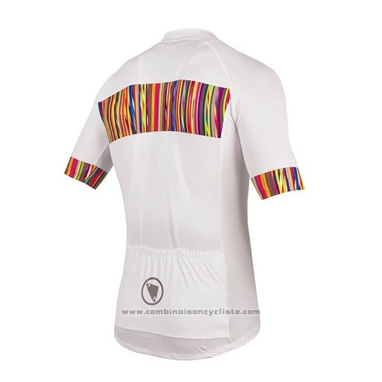2018 Maillot Cyclisme Endura Graphics Pinstripe Blanc Manches Courtes et Cuissard