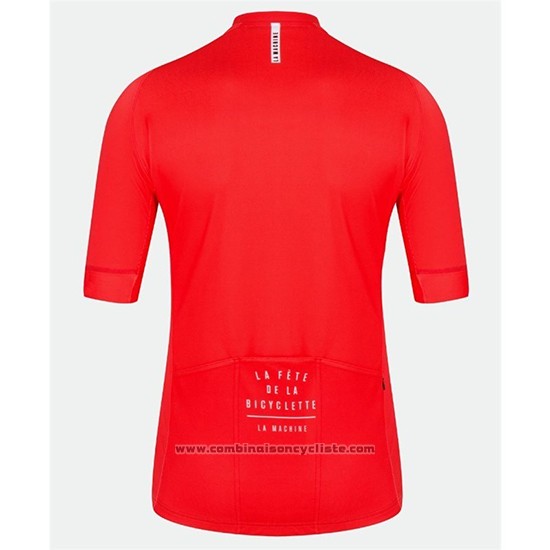 2018 Maillot Cyclisme La Fete de La Bicyclette Rouge Manches Courtes et Cuissard