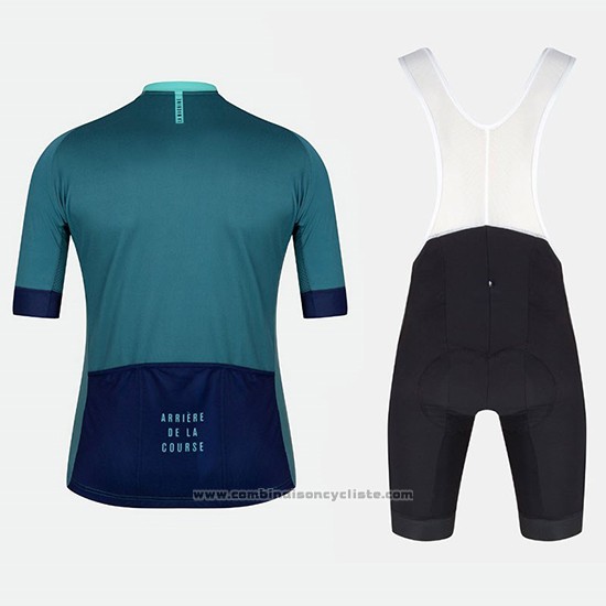 2018 Maillot Cyclisme Tete de La Course Vert Bleu Manches Courtes et Cuissard