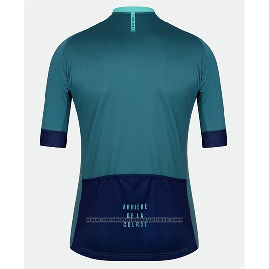 2018 Maillot Cyclisme Tete de La Course Vert Bleu Manches Courtes et Cuissard