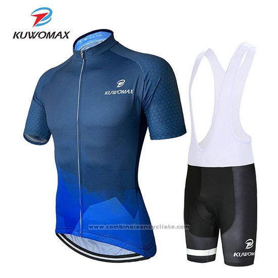 2019 Maillot Cyclisme Kuwomax Bleu Manches Courtes et Cuissard