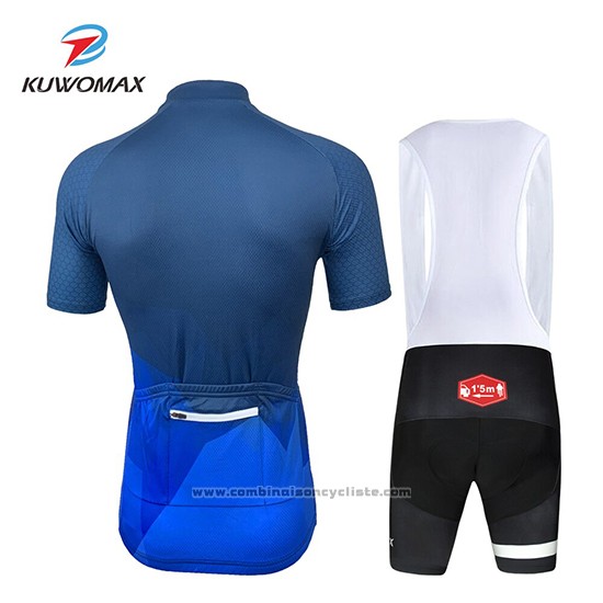 2019 Maillot Cyclisme Kuwomax Bleu Manches Courtes et Cuissard