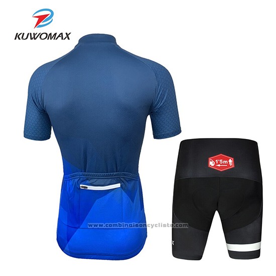 2019 Maillot Cyclisme Kuwomax Bleu Manches Courtes et Cuissard