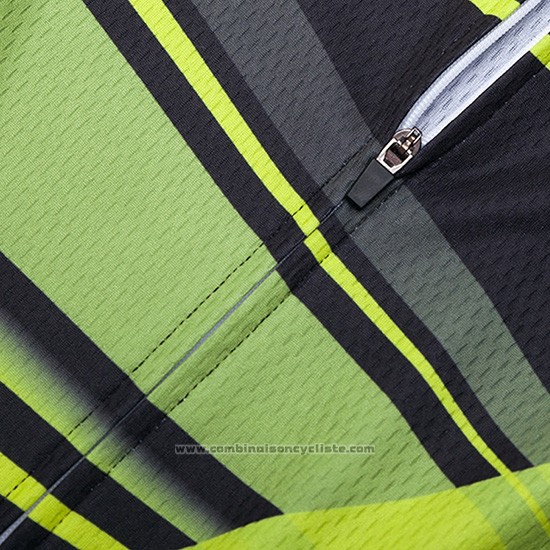 2019 Maillot Cyclisme Sram Noir Vert Manches Courtes et Cuissard