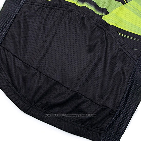 2019 Maillot Cyclisme Sram Noir Vert Manches Courtes et Cuissard