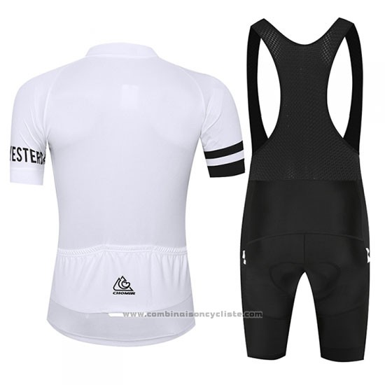 2019 Maillot Cyclisme Chomir Blanc Manches Courtes et Cuissard
