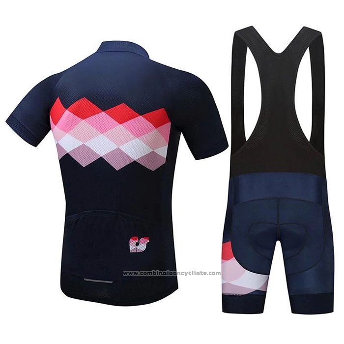 2020 Maillot Cyclisme Eddie Noir Rouge Manches Courtes et Cuissard