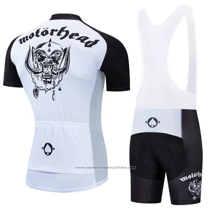 2020 Maillot Cyclisme Lemmy Noir Blanc Manches Courtes et Cuissard