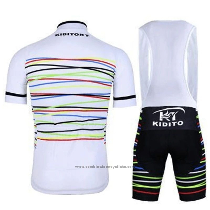2020 Maillot Cyclisme Ripple Blanc Manches Courtes et Cuissard