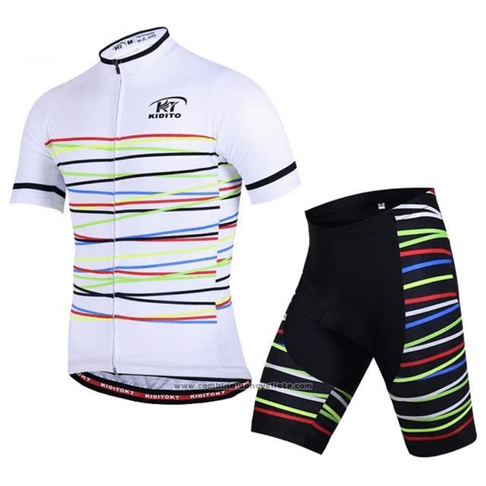 2020 Maillot Cyclisme Ripple Blanc Manches Courtes et Cuissard