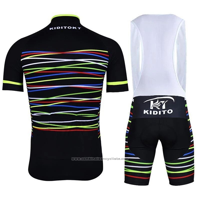 2020 Maillot Cyclisme Ripple Noir Jaune Manches Courtes et Cuissard