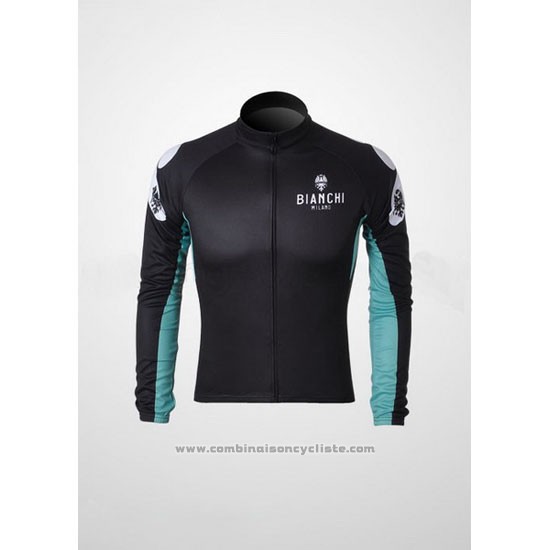 2010 Maillot Cyclisme Bianchi Noir Manches Longues et Cuissard