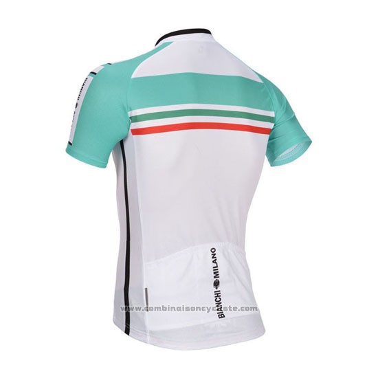 2014 Maillot Cyclisme Bianchi Blanc et Vert Manches Courtes et Cuissard