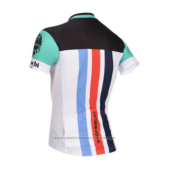 2014 Maillot Cyclisme Bianchi Noir et Blanc Manches Courtes et Cuissard