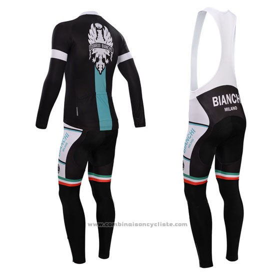 2015 Maillot Cyclisme Bardiani Ml Noir et Bleu Manches Courtes et Cuissard