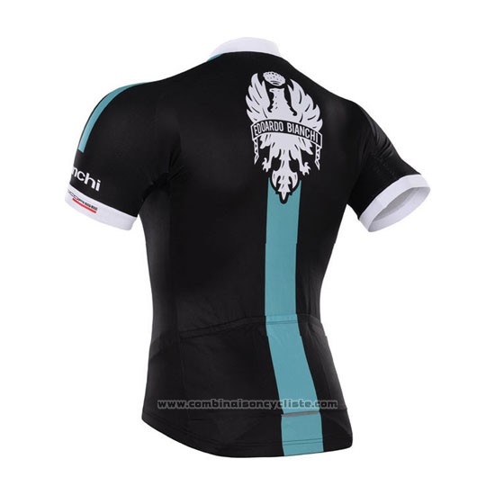 2015 Maillot Cyclisme Bardiani Noir et Bleu Manches Courtes et Cuissard