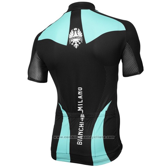 2016 Maillot Cyclisme Bianchi Bleu Clair et Jaune Manches Courtes et Cuissard