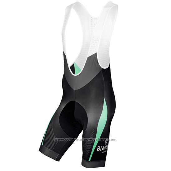 2016 Maillot Cyclisme Bianchi Bleu Clair et Jaune Manches Courtes et Cuissard