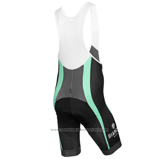 2016 Maillot Cyclisme Bianchi Bleu Clair et Jaune Manches Courtes et Cuissard