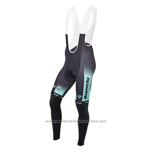 2016 Maillot Cyclisme Bianchi Mtb Ml Noir et Vert Manches Longues et Cuissard