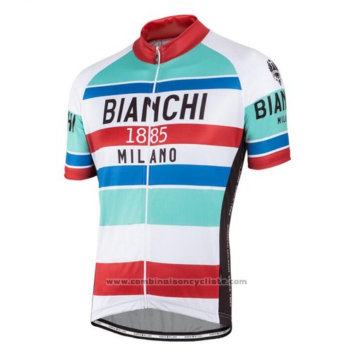 2016 Maillot Cyclisme Bianchi Rouge et Blanc Manches Courtes et Cuissard