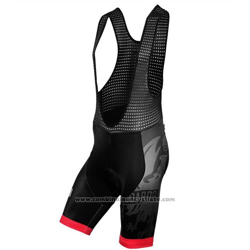 2016 Maillot Cyclisme Bianchi Rouge et Noir Manches Courtes et Cuissard