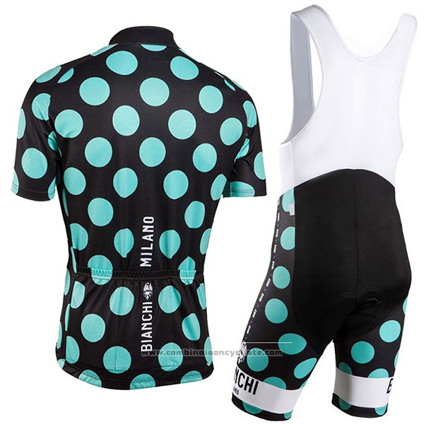 2016 Maillot Cyclisme Bianchi Vert et Noir Manches Courtes et Cuissard