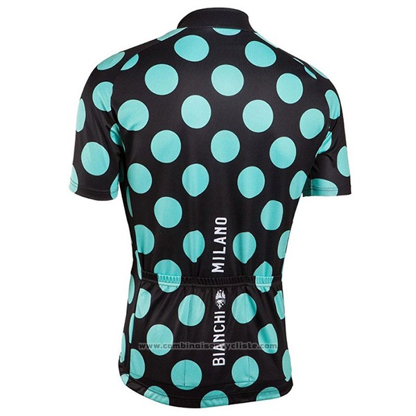 2016 Maillot Cyclisme Bianchi Vert et Noir Manches Courtes et Cuissard