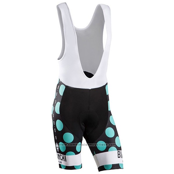2016 Maillot Cyclisme Bianchi Vert et Noir Manches Courtes et Cuissard