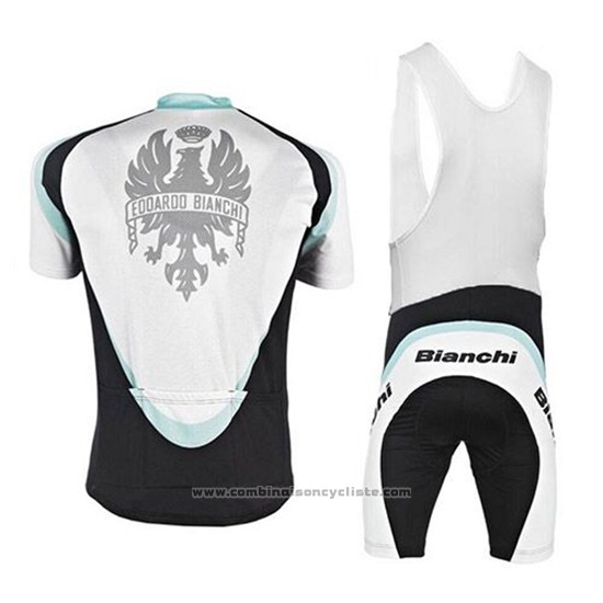 2017 Maillot Cyclisme Bianchi Blanc Manches Courtes et Cuissard