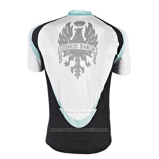 2017 Maillot Cyclisme Bianchi Blanc Manches Courtes et Cuissard