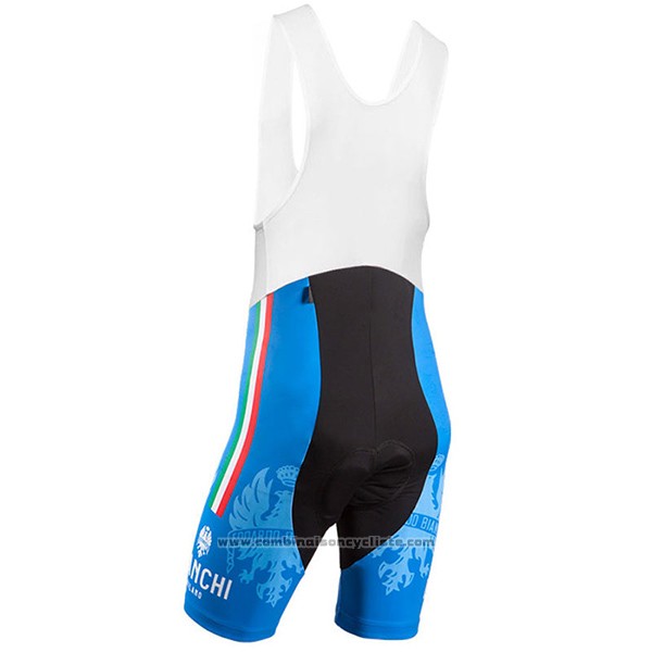 2017 Maillot Cyclisme Bianchi Bleu Manches Courtes et Cuissard