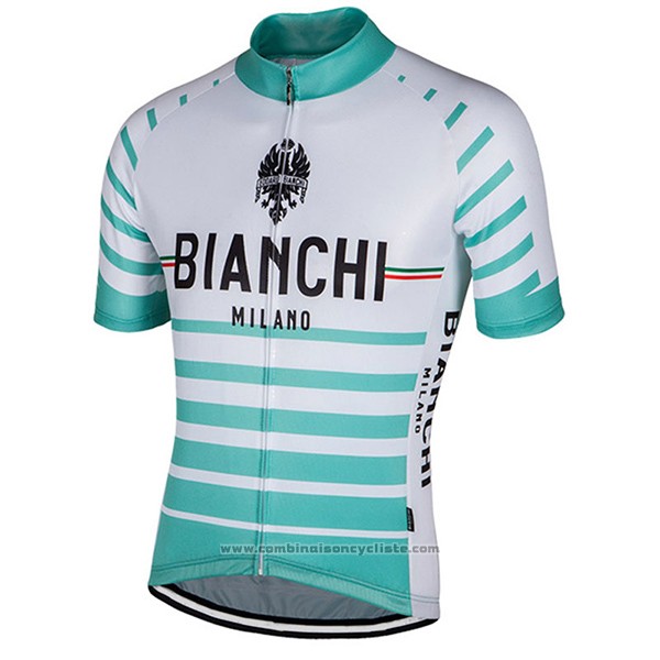 2017 Maillot Cyclisme Bianchi Milano Albatros Blanc Manches Courtes et Cuissard