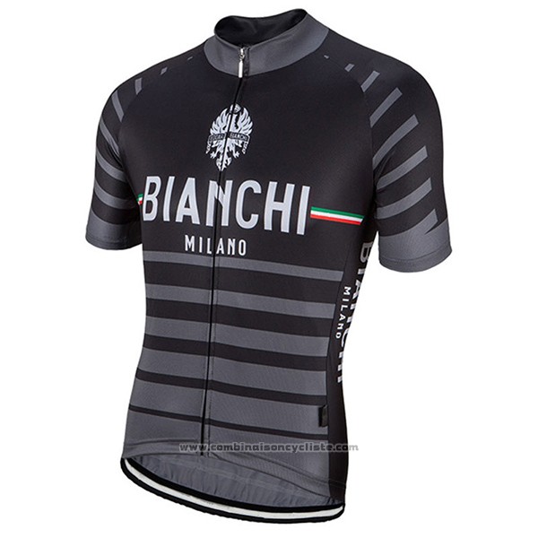 2017 Maillot Cyclisme Bianchi Milano Albatros Gris Manches Courtes et Cuissard