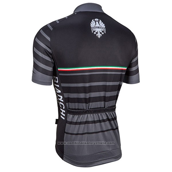 2017 Maillot Cyclisme Bianchi Milano Albatros Gris Manches Courtes et Cuissard