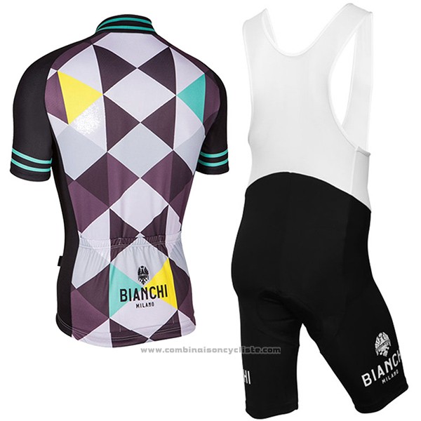 2017 Maillot Cyclisme Bianchi Milano Aviolo Noir Manches Courtes et Cuissard