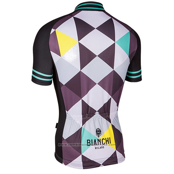 2017 Maillot Cyclisme Bianchi Milano Aviolo Noir Manches Courtes et Cuissard