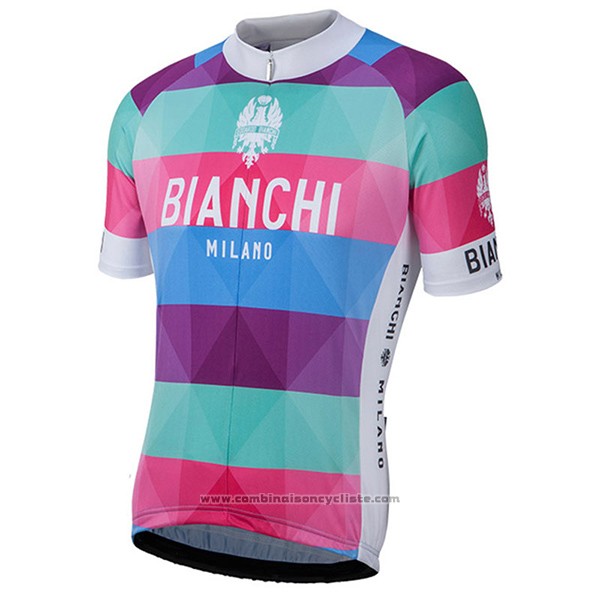 2017 Maillot Cyclisme Bianchi Milano Aviolo Rouge Manches Courtes et Cuissard