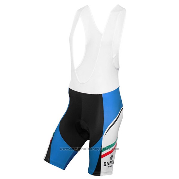 2017 Maillot Cyclisme Bianchi Milano Azur et Blanc Manches Courtes et Cuissard
