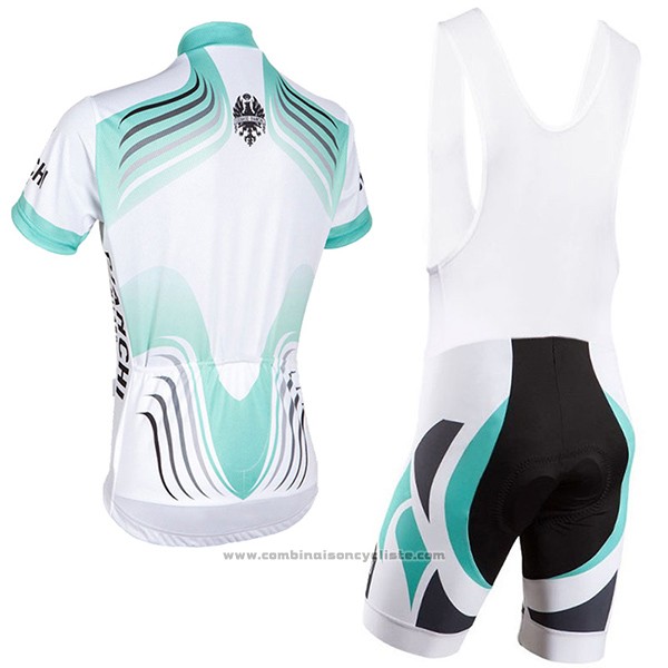 2017 Maillot Cyclisme Bianchi Milano Blanc Manches Courtes et Cuissard
