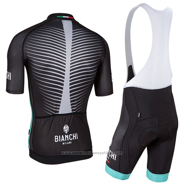 2017 Maillot Cyclisme Bianchi Milano Ceresole Noir Manches Courtes et Cuissard