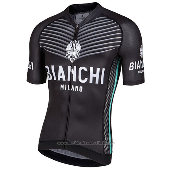 2017 Maillot Cyclisme Bianchi Milano Ceresole Noir Manches Courtes et Cuissard