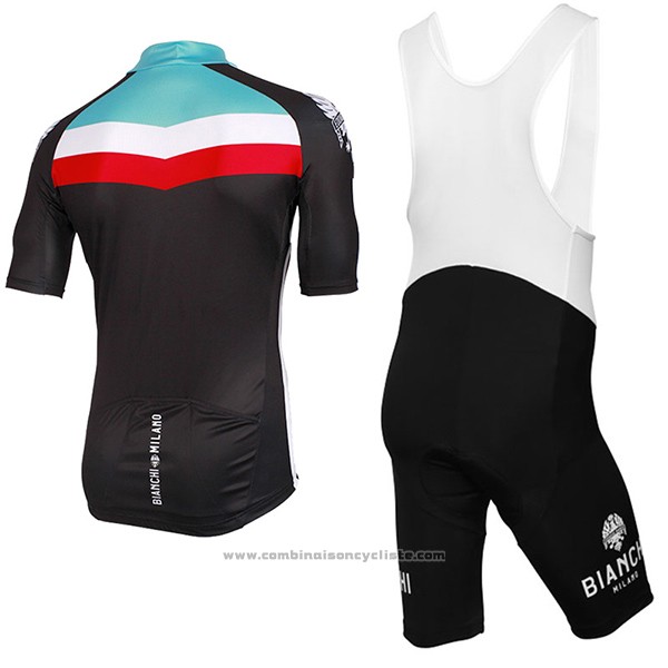 2017 Maillot Cyclisme Bianchi Milano Chorei Noir Manches Courtes et Cuissard