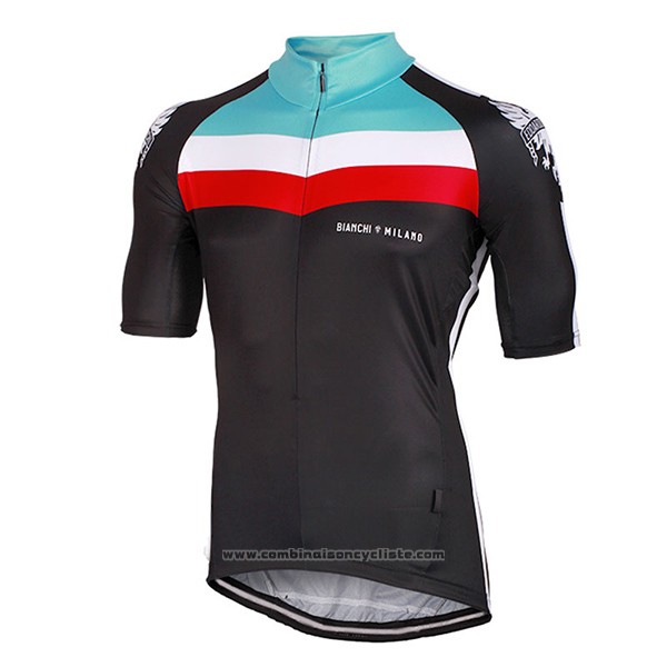 2017 Maillot Cyclisme Bianchi Milano Chorei Noir Manches Courtes et Cuissard