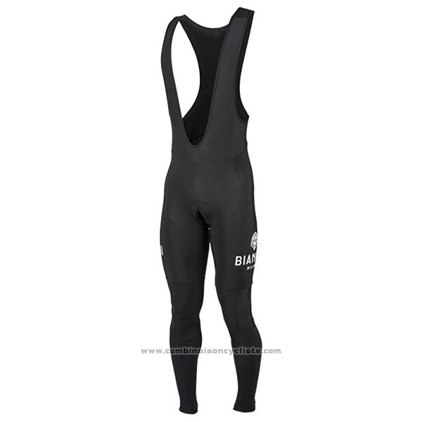 2017 Maillot Cyclisme Bianchi Milano Ml Noir et Vert Manches Longues et Cuissard