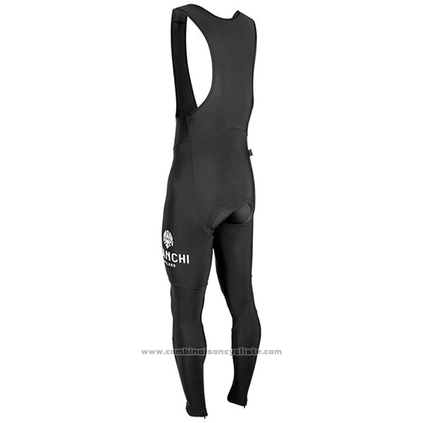 2017 Maillot Cyclisme Bianchi Milano Ml Noir et Vert Manches Longues et Cuissard