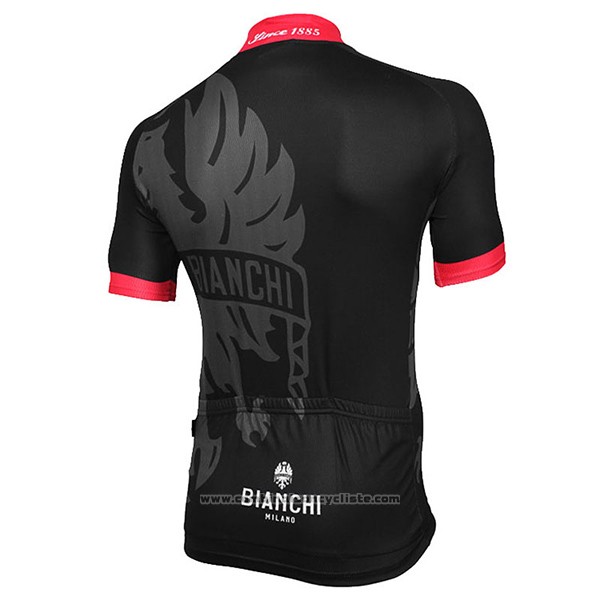 2017 Maillot Cyclisme Bianchi Milano Noir Manches Courtes et Cuissard